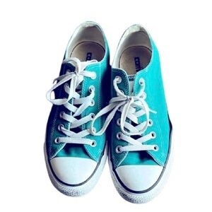 Converse Women’s Turquoise Canvas Low-Top Sneakers Size Women’s 9 Men’s 7